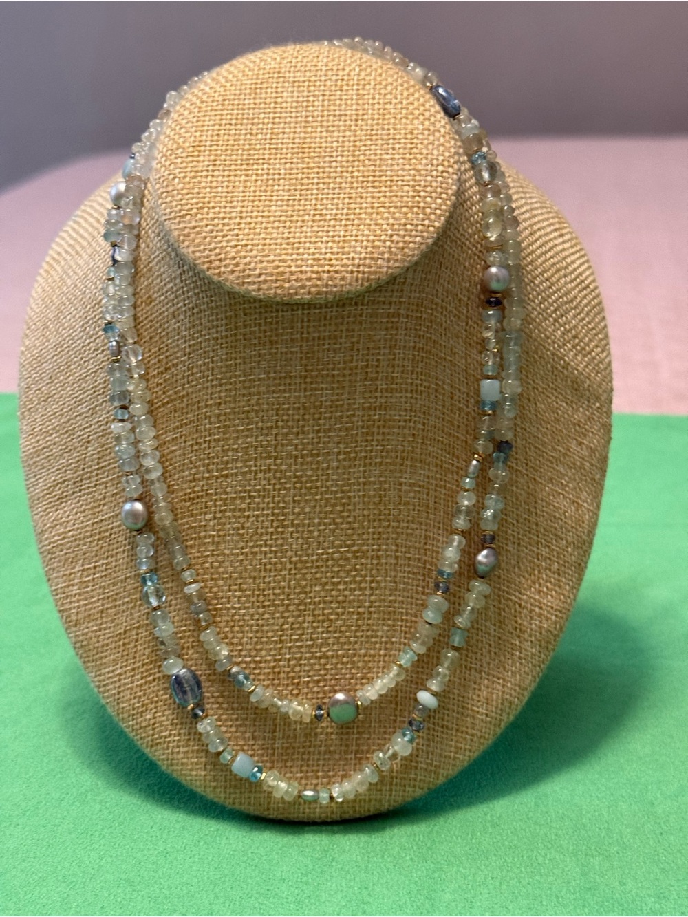 1/29 14 KtGF Semiprecious Pearl  Beaded Necklace